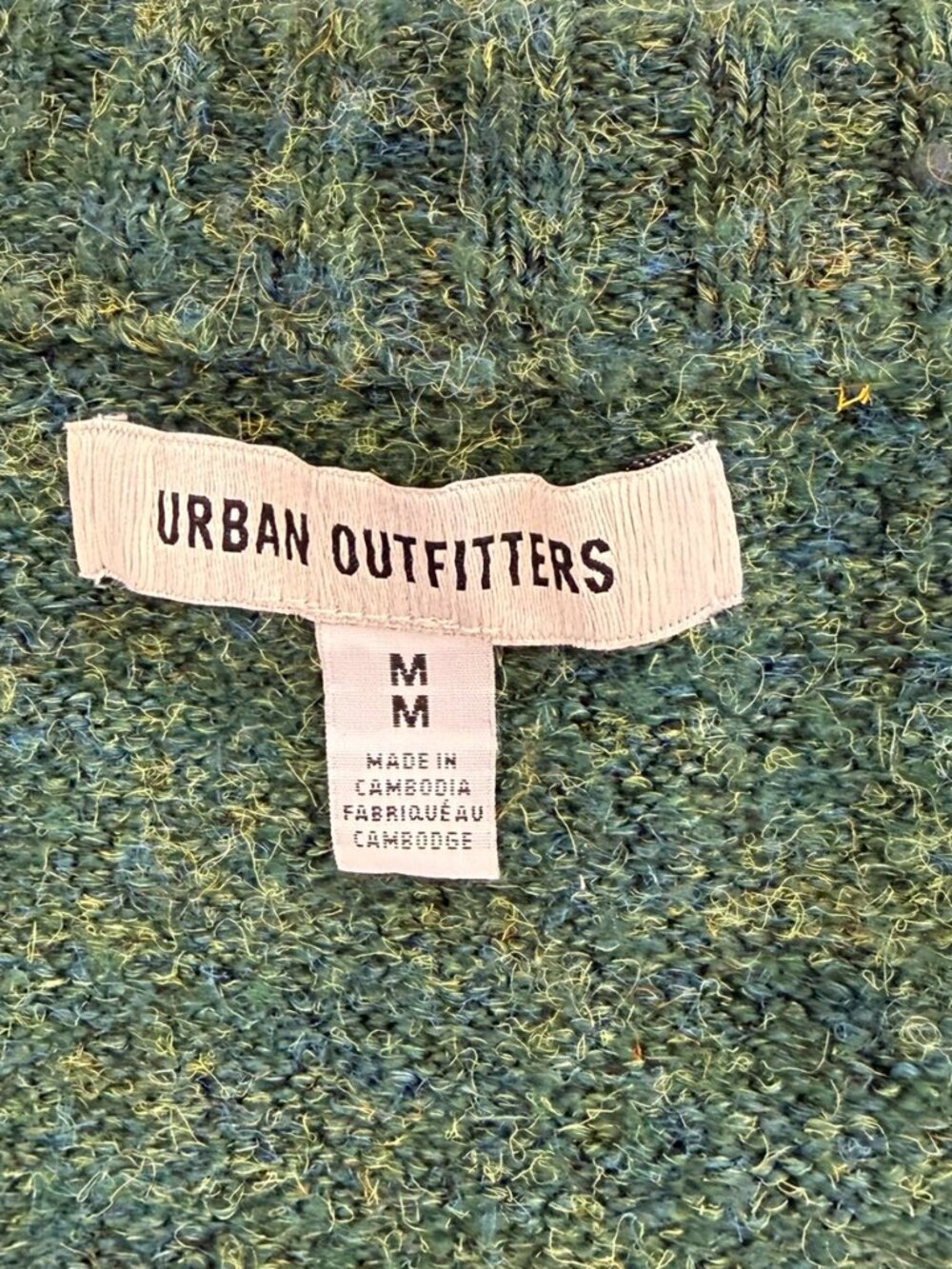 Urban Outfitters Green Knit Button Front Cardigan Sweater Pockets Size M - Picture 5 of 8
